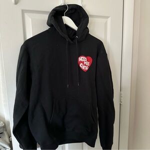 Black Graphic Hooded Sweatshirt